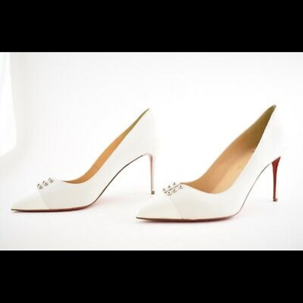 White Christian Louboutin 42 Red Bottom
